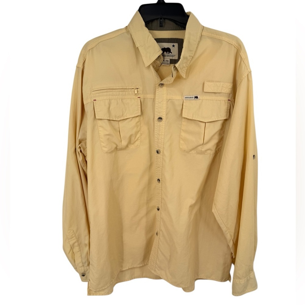 Dakota Grizzly Men's Vented Nylon Fishing Long Sleeve Roll Tab Shirt Yellow XL